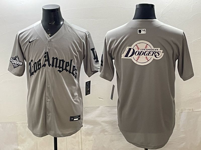 Men 2026 Los Angeles Dodgers Blank Grey Five generations Nike MLB Jersey style 0012